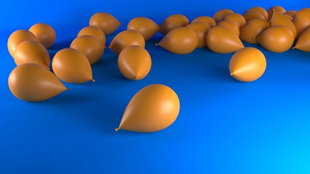 3D Render of orange balloon background