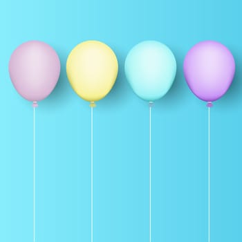Celebration background with pastel coloured balloons