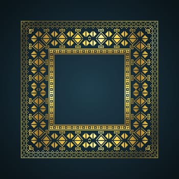 Decorative background with an aztec style border