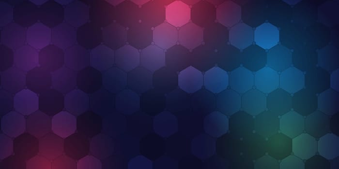 Banner template with s geometric hexagonal pattern design