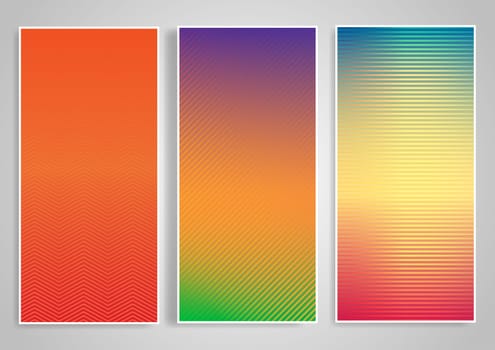 Banner collection with various striped designs