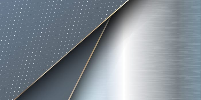 Abstract banner with a brushed silver metal design