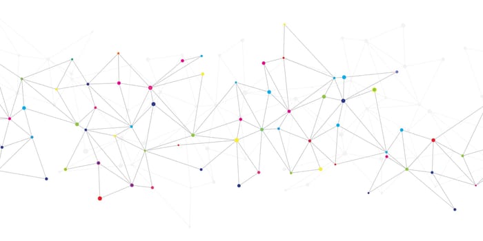 Banner template with connections low poly design