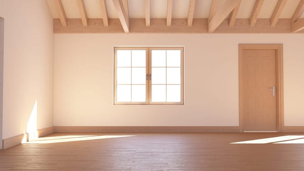 Render of 3D Contemporary Empty Room