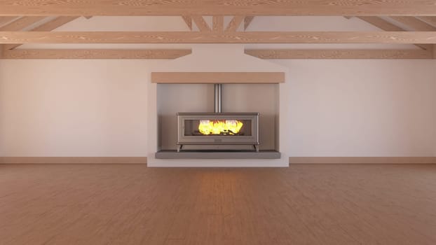 Render of 3D Contemporary Empty Room