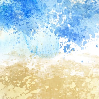 Abstract beach themed watercolour texture background