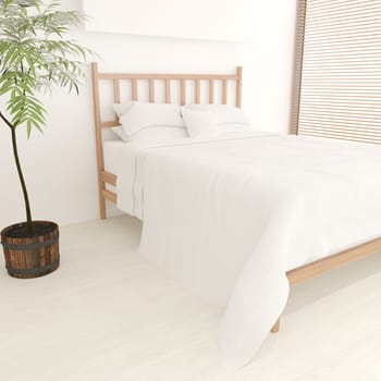 3D render of a modern bedroom interior
