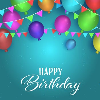 Birthday background with balloons and bunting design