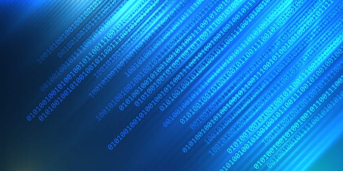 Abstract techno banner with a binary code design