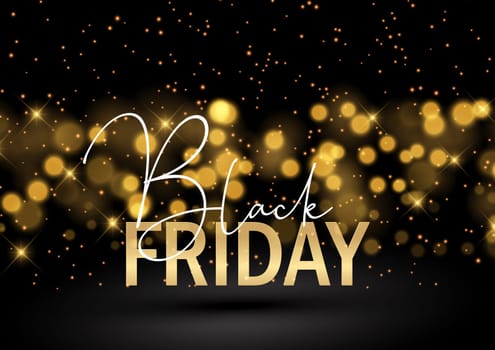 Black Friday background with a glittery bokeh lights design