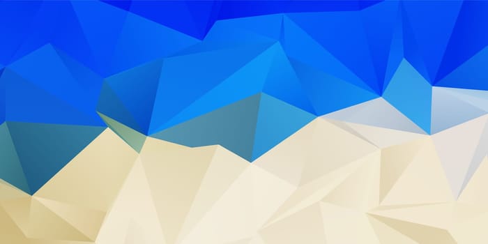 Banner with a beach themed low poly design