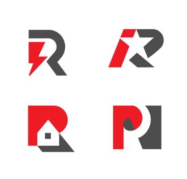 Set of letter r logo design collection for company branding. Logo can be used for icon, brand, identity, concept