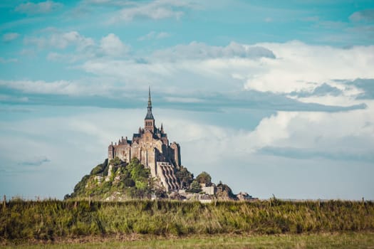 Le Mont Saint-Michel and his abbey located in Normandy, France