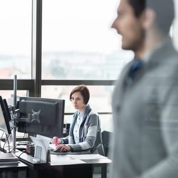 Personal assistant working in corporate office. Business and entrepreneurship concept.