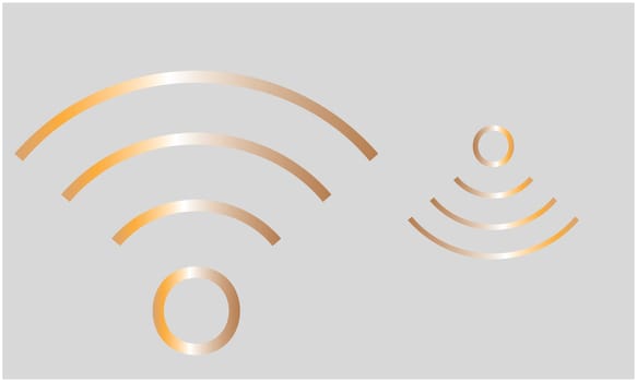 abstract golden wireless symbol on a background