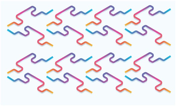 different color of strips placed together on white background