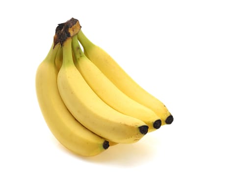 Bunch of fresh bananas isolated on white background
