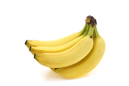 Bunch of fresh bananas isolated on white background