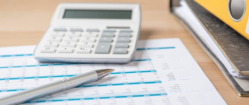 Financial documents with a calculator