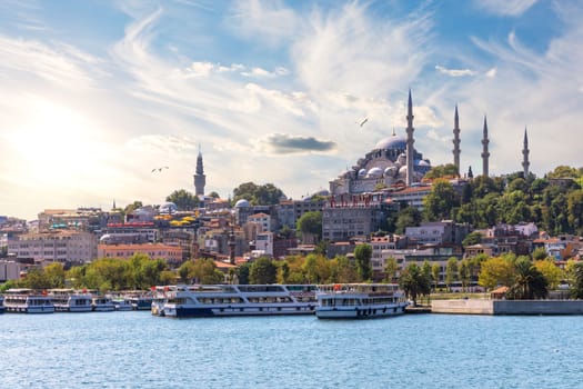 The Suleymaniye Mosque in the Golden Horn inlet, Istanbul.