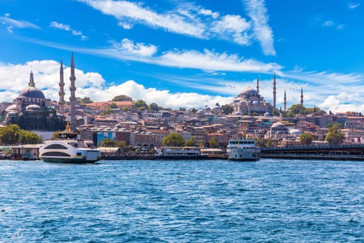 Suleymaniye Mosque and the Rustem Pasha Mosque, Bosphorus, Istanbul.