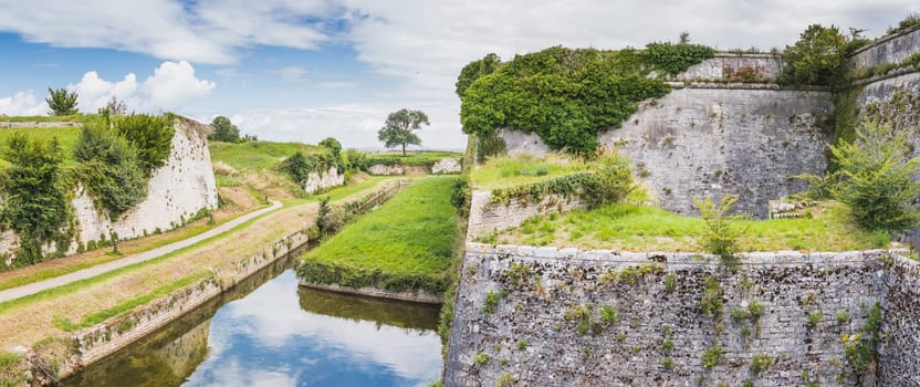 Panorama of the Fortifications of the citadel of Chateau d'Oléron on the Ile d'Oléron in France