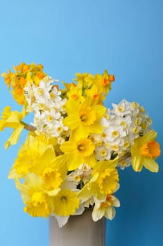Bouquet of daffodils in a vase