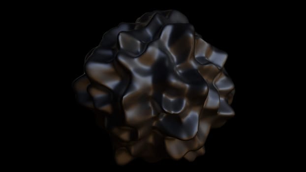 Bacterium with 3d render of geometric growths and random spikes. Coronavirus infection under microscope. Molecule pathogen with biological infectious structure.