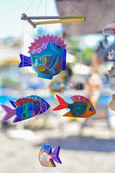 Souvenir Caribbean Fish Dream Catcher, image with selective focus