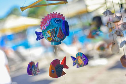 Souvenir Caribbean Fish Dream Catcher, image with selective focus