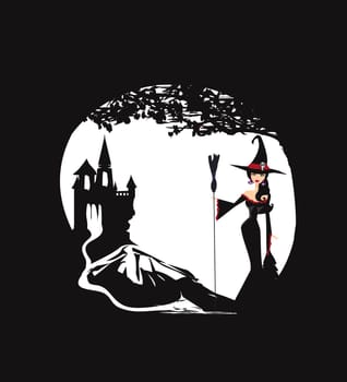 beautiful witch and the creepy haunted castle