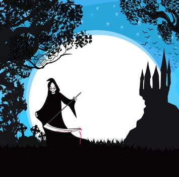 Halloween Grim Reaper Frame with space for text