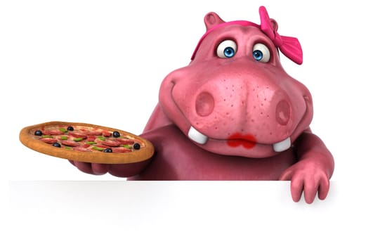 Pink Hippo - 3D Illustration