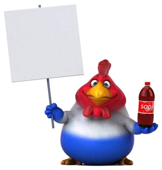 Fun chicken - 3D Illustration