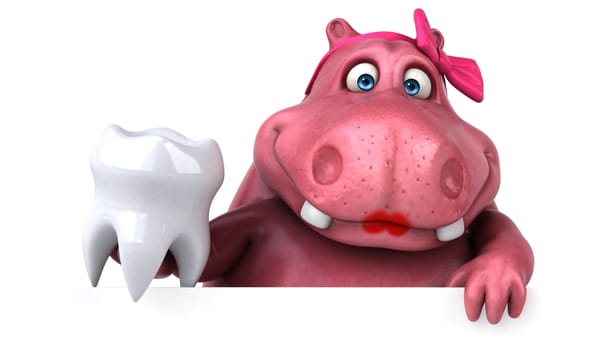 Pink Hippo - 3D Illustration
