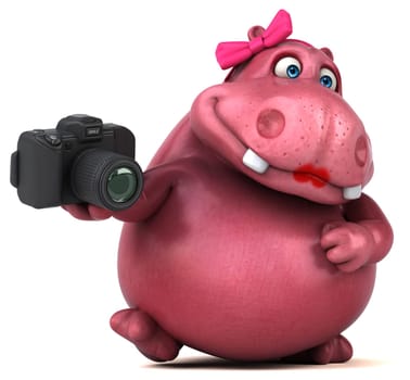 Pink Hippo - 3D Illustration