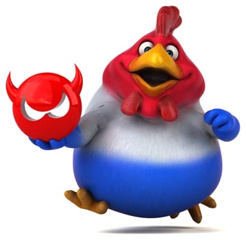 Fun chicken - 3D Illustration