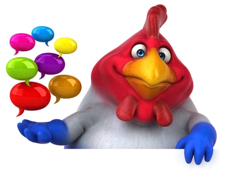 Fun chicken - 3D Illustration