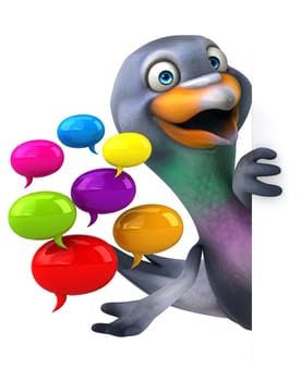 Fun pigeon - 3D Illustration