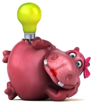 Pink Hippo - 3D Illustration