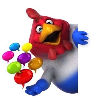 Fun chicken - 3D Illustration