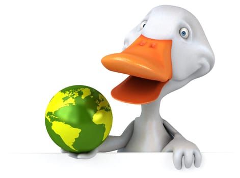 Fun duck - 3D Illustration