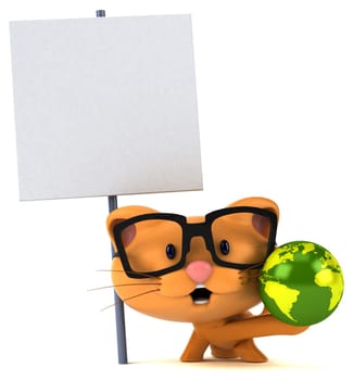 Fun cat - 3D Illustration
