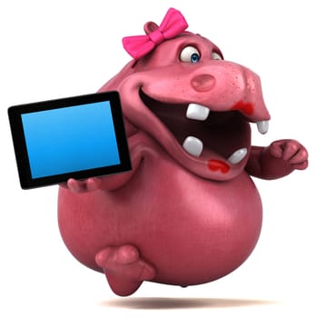 Pink Hippo - 3D Illustration
