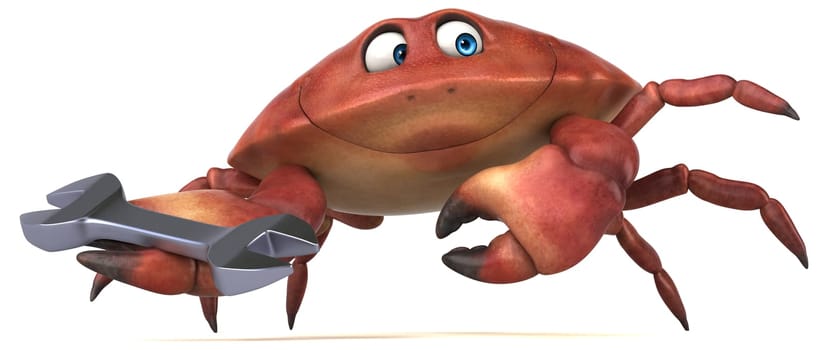Fun crab - 3D Illustration