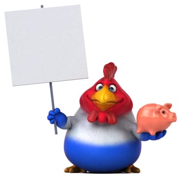 Fun chicken - 3D Illustration