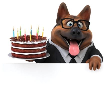Fun dog - 3D Illustration