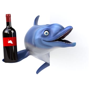 Fun dolphin - 3D Illustration