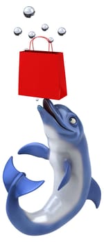 Fun dolphin - 3D Illustration
