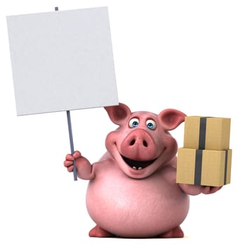 Fun pig - 3D Illustration
